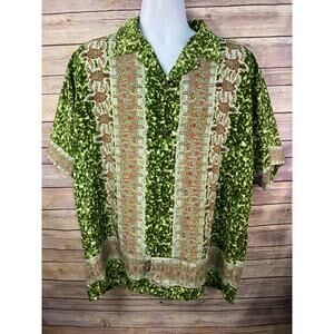 Hawaiian Shirt Mens By Ocean Current Vintage Turtle graphics size Large